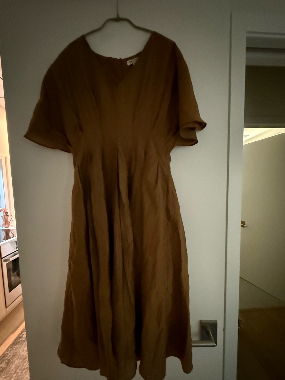 Mila Mae Nordstrom dress- Classic Brown Short-Sleeve Midi Dress